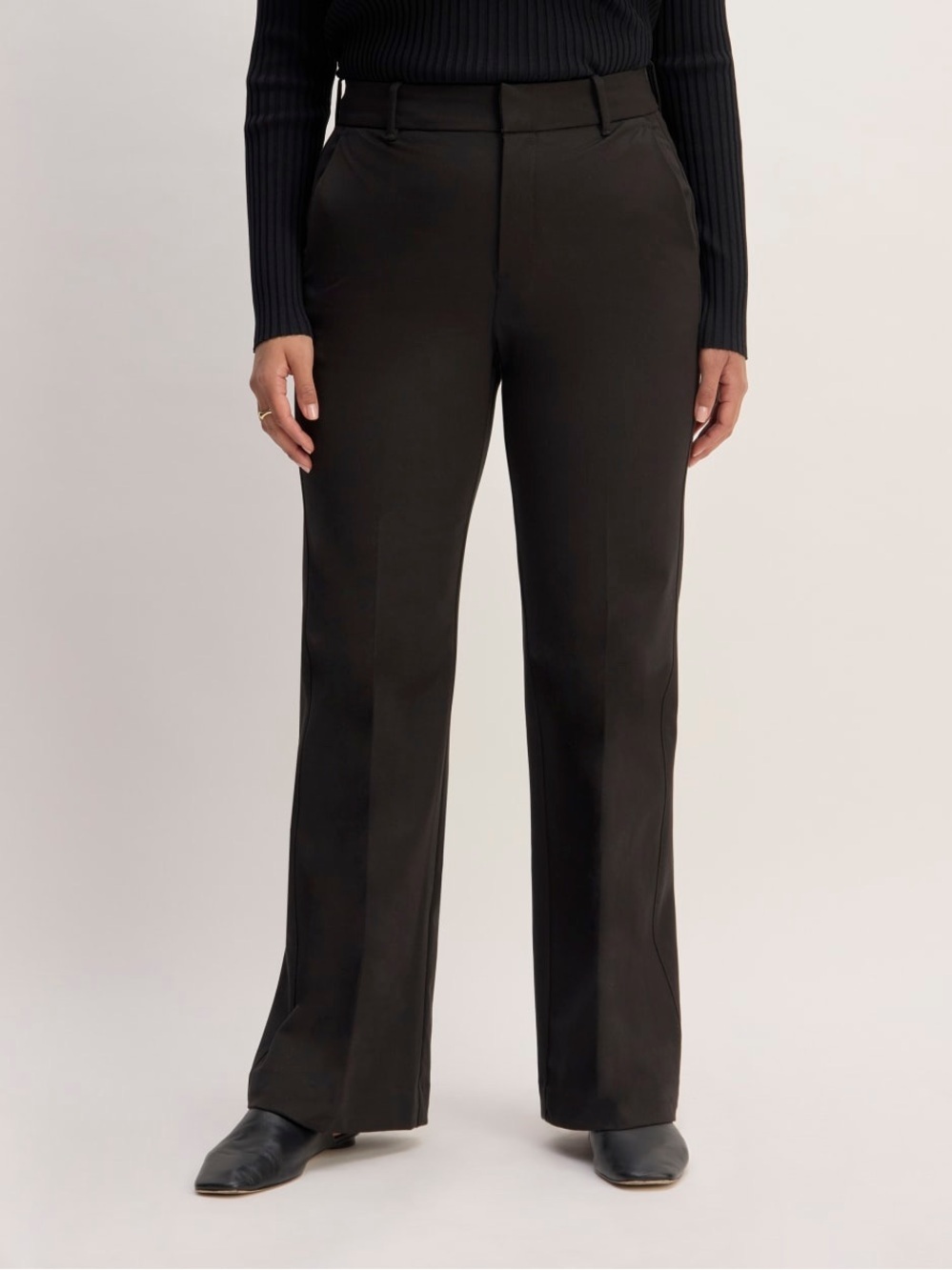 Everlane NWT The Bi-Stretch Flare Pant Trouser Bottoms Mid-Rise Full-Length